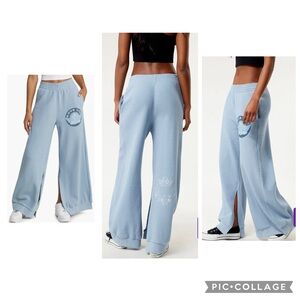 Boys Lie Blindsided Cotton Wide Leg Graphic Sweatpants Light Blue